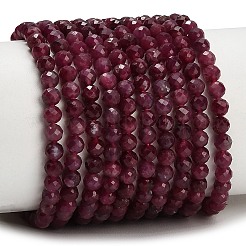 天然のレッドトルマリンビーズ連売り  多面カット  ラウンド  4~4.5mm  穴：0.6mm  約91~92個/連  15.08''~15.43''（38.3~39.2センチメートル）&nbsp;GG-CBA77FB-B01-4mm-A