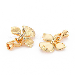 Brass Micro Pave Clear Cubic Zirconia Fold Over Clasps&nbsp;X-KK-S354-305-NF