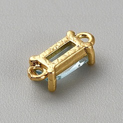 Light Gold Plated Brass Pave Glass Connector Charms&nbsp;KK-CJC0001-34KCG-09