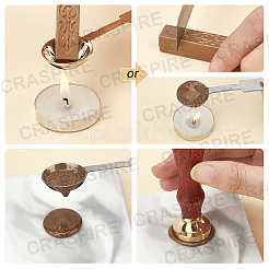 DIYスクラップブックキット  キャンドル入り  ステンレス鋼のスプーンとシーリングワックススティック  暗赤色  9x1.1x1.1cm  20pc&nbsp;DIY-CP0002-71C