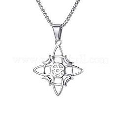 Vintage 304 Stainless Steel Witch Knot Pendant Necklaces&nbsp;WGBCAF0-01