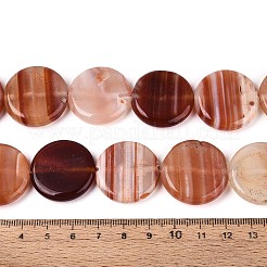 染めの天然な赤瑪瑙ビーズ連売り  フラットラウンド  24~28x4.5~7mm  穴：1.2~1.5mm  約16個/連  16.14~16.73''（41~42.5センチメートル）&nbsp;G-T144-56A-01