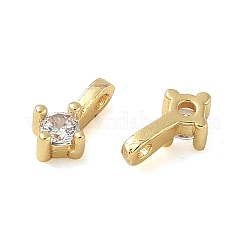 Brass Pave Clear Cubic Zirconia Charms&nbsp;CU-CBA9FFD-11G-04