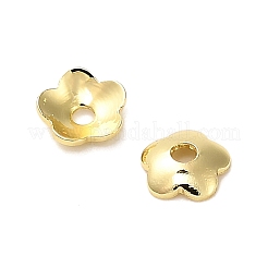 304ステンレススチールビーズキャップ  花  ラックめっき  長持ちメッキ  18KGP本金メッキ  4x1mm  穴：1mm&nbsp;X-STAS-L285-007G