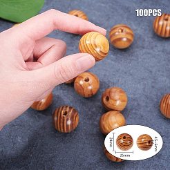 ラウンドウッドビーズ  染め  バリーウッド  25x24mm  穴：4.5~6mm&nbsp;WOOD-PH0008-55B