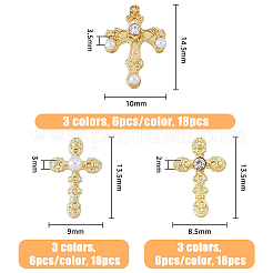54Pcs 9 Style Zinc Alloy Rhinestone Cabochons&nbsp;MRMJ-HY0001-20