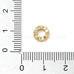 Brass Micro Pave Clear Cubic Zirconia European Beads&nbsp;ZIRC-I356-28G
