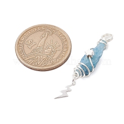 3Pcs 3 Styles Electroplated Natural Quartz Crystal Nuggets Copper Wire Wrapped Pendants&nbsp;PALLOY-JF03128-03