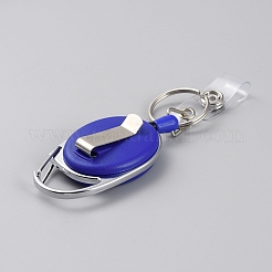 格納式合金キーホルダーバッジホルダー  ABS プラスチックキーホルダーバッジリール  藤紫色  11cm&nbsp;KEYC-WH0021-49P-01
