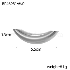 304ステンレススチールカボション  ムーン  ステンレス鋼色  13x55mm&nbsp;STAS-OY019-76P