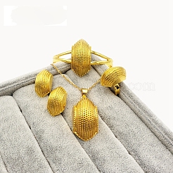 Hexagon Alloy Pendant Necklaces & Hoop Earrings & Cuff Bangles & Rings for Women&nbsp;FS-WG5B3B6-01