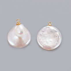 Natural Cultured Freshwater Pearl Pendants&nbsp;PEAR-J004-34G