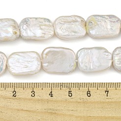 天然ケシパールビーズ連売り  バロック真珠  長方形  貝殻色  19~24.5x14~16x4~7mm  穴：0.9mm  約22個/連  15.59''（39.6センチメートル）&nbsp;PEAR-B003-01