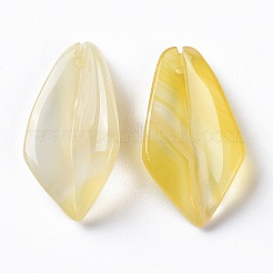ナチュラルイエロー瑪瑙のペンダント  菱形  21x11x4mm  穴：0.8mm&nbsp;G-F697-B04
