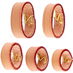 バッグストラップ用牛革縫い付けレザーベルトループ5個、5スタイル  ペルー  16.5~25x9~12.5mm  内径：12~22mm  1個/スタイル&nbsp;FIND-CL0001-74B