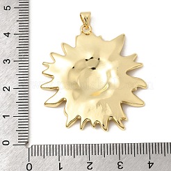 真鍮チャーム  花のチャーム  長持ちメッキ  ラックめっき  鉛フリー＆カドミウムフリー  18KGP本金メッキ  39.5x36x3.5mm  穴：5x3.5mm&nbsp;KK-H267-045-G