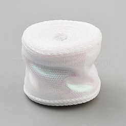 10 Yards Polyester Iridescent Lace Ribbon&nbsp;OCOR-WH20001-12C