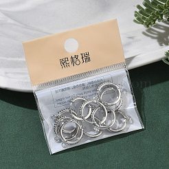 シェグレース 真鍮製マイクロパヴェ クリアキュービックジルコニア フープピアス金具  カドミウムフリー、ニッケルフリー、鉛フリー、ループ付き  プラチナメッキ  16x14x2mm  穴：1.4mm&nbsp;XGR0154P-96P