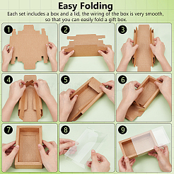 Cardboard Drawer Gift Storage Boxes with Clear Cover&nbsp;CON-WH0092-72C-03