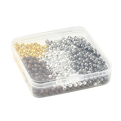 1000個5色ccbプラスチックビーズ  ラウンド  ミックスカラー  9.5~10x8.5~9mm  穴：1.5mm  200個/カラー&nbsp;CCB-YW0001-10