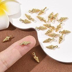 シェグレース真鍮製貝殻型チャーム  カドミウムフリー＆ニッケルフリー＆鉛フリー  18KGP本金メッキ  13x4x4mm  穴：1.2mm&nbsp;XGR0170G-107G
