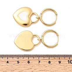 304ステンレススチールハートフープピアス  ゴールドカラー  44x20mm&nbsp;EJEW-P329-04G