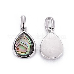 Natural Abalone Shell/Paua ShellCharms&nbsp;X-BSHE-F011-03B-P