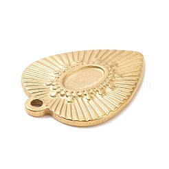 304ステンレススチールペンダントカボションセッティング  ハート  ゴールドカラー  トレイ：4x6mm  19x16x1.5mm  穴：1.2mm&nbsp;STAS-G287-11G