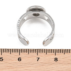 Hollow Heart 304 Stainless Steel Cuff Ring Components&nbsp;SA-CBA82C8-02B-P