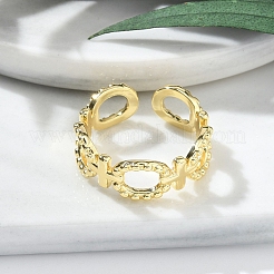 Rack Plating Brass Cuff Finger Rings for Women&nbsp;RJEW-M028-74G