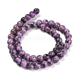 合成ターコイズビーズ連売り  ラウンド  染め  スプレー塗装  暗紫色  7.5~8mm  穴：1mm  約50個/連  13.78''（35センチメートル）&nbsp;TURQ-F019-03G