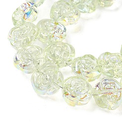 電気メッキガラスビーズセット  花  ABカラーメッキ  ライトゴールデンロッドイエロー  12.5x14x8.5mm  穴：1mm  約50~51個/連  23.46''~23.86''（59.6~60.6センチメートル）&nbsp;EGLA-K061-09A-AB03