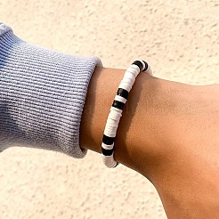 Bohemian Polymer Clay Heishi Beaded Stretch Bracelet for Men&nbsp;MC7113-1