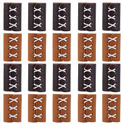 20個 2色 PUレザー スカーフ調整バックル  コラム  ミックスカラー  31x18x21mm  10個/カラー&nbsp;FIND-CL0001-31