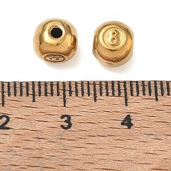 304ステンレススチールビーズ  サイコロと数字の8  イオンプレーティング（ip）  18KGP本金メッキ  6.5x7.5x6.5mm  穴：1.7mm&nbsp;SA-CBA740F-11G