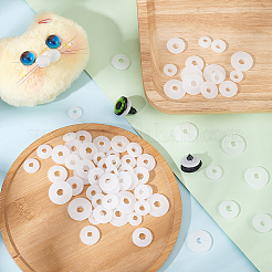 150個 5スタイル プラスチック人形の目と鼻の丸型ガスケット  動物人形安全目鼻ワッシャー diy クラフト人形製作  フローラルホワイト  12~20.5x3~3.5mm  穴：3~6mm  30個/スタイル&nbsp;KY-PH0001-72