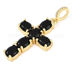 Rack Plating Brass Cubic Zirconia European Dangle Charms&nbsp;KK-P287-47G