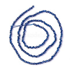 透明ガラスビーズ連売り  多面カット  ラウンド  ミッドナイトブルー  2mm  穴：0.6mm  約182~201個/連  14.57~15.24インチ（（37~38.7cm）&nbsp;X-GLAA-C019-01A-26