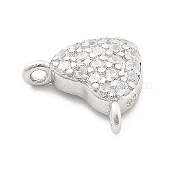 925 Sterling Silver Micro Pave Clear Cubic Zirconia Heart Charms&nbsp;LS-STER-A034-01P