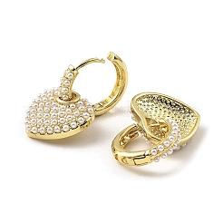 Rack Plating Brass Heart Dangle Hoop Earrings&nbsp;EJEW-H117-02G