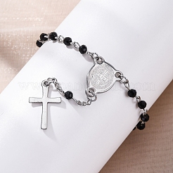 Glass Beads Rosary Bracelets&nbsp;BJEW-A032-04P-01