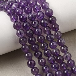 Natural Amethyst Beads Strands&nbsp;X-G-S333-6mm-020