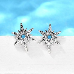 Star Brass Micro Pave Cubic Zirconia Ear Studs&nbsp;EJEW-D304-36P
