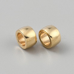 真鍮製ヨーロピアンビーズ  大穴ビーズ  コラム  生（メッキなし）  8.5x5mm  穴：5.5mm&nbsp;FIND-WH0604-15G