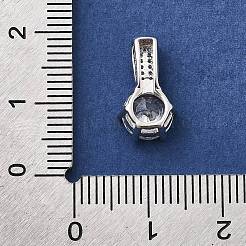 スターリングシルバーのクリアキュービックジルコニアフラットラウンドチャーム925個  銀  14.5x8x5mm  穴：5.5x3mm&nbsp;STER-A048-12S