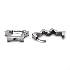 変色しにくい304ステンレススチール製スターハギーフープピアス  ステンレス鋼色  14x18.5x3mm  ピン：1mm&nbsp;STAS-H156-07P