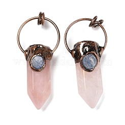 Natural Rose Quartz Big Pointed Pendants&nbsp;G-M383-21B