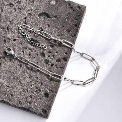 Tarnish Resistant 304 Stainless Steel Paperclip Chain Bracelet for Men Women&nbsp;BJEW-E031-03P-06
