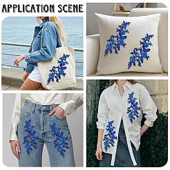 2Pairs Leaves Polyester Embroidery Ornaments Accessories&nbsp;DIY-GF0014-46B