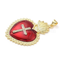 Brass Micro Pave Cubic Zirconia Pendants&nbsp;KK-I379-03G-K